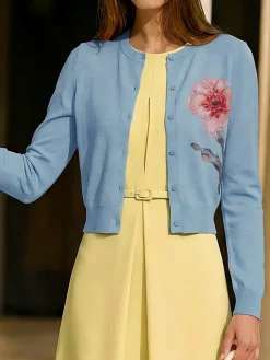 Regular Fit Floral Urban Cardigan