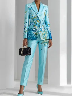Regular Fit Urban Floral Straight Pants