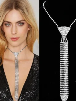 Rhinestone Tassel Necklace