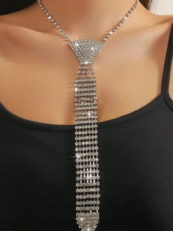 Rhinestone Tassel Necklace
