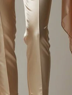 Satin Elegant Straight Pants No Scarf