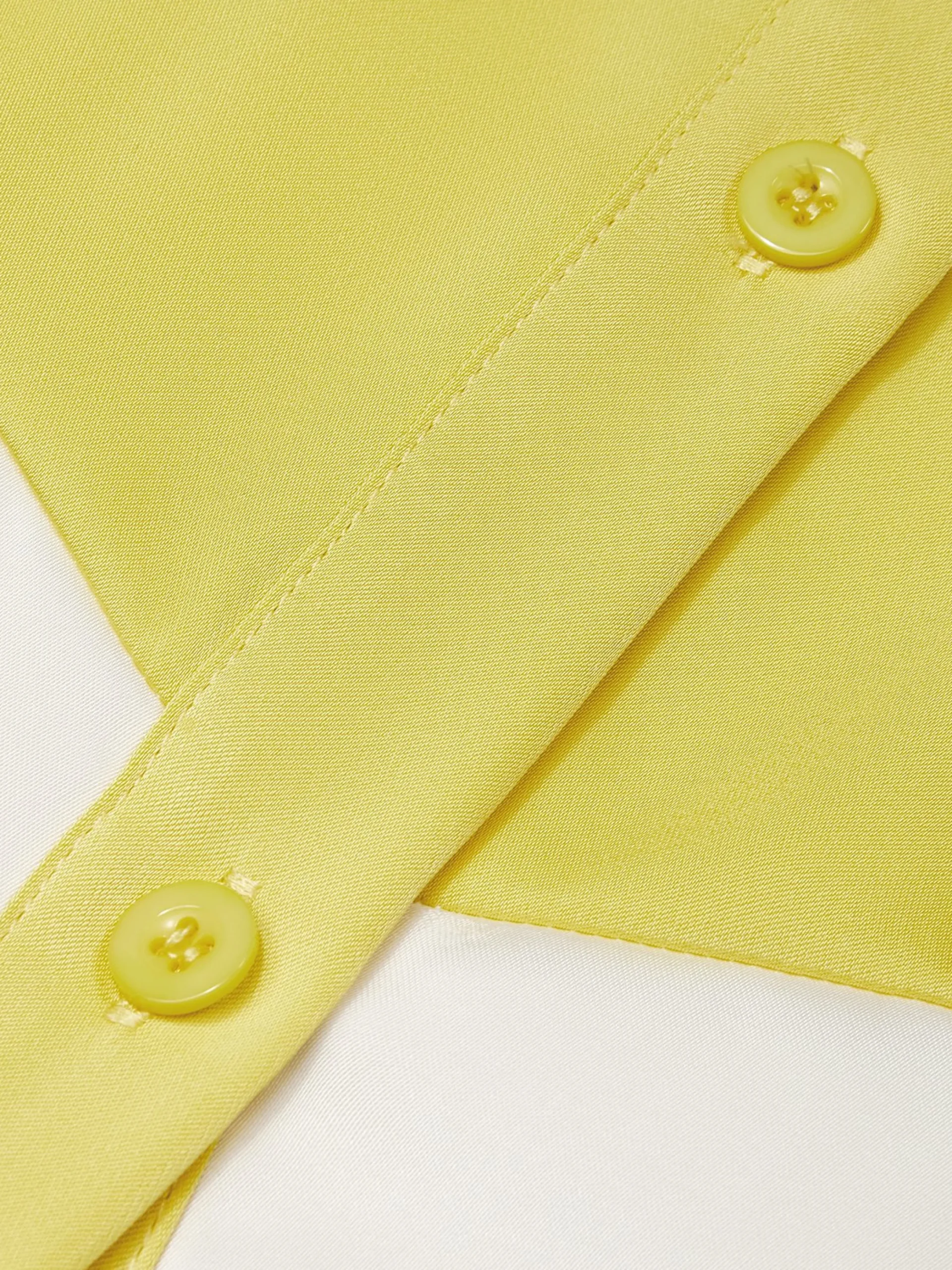 Satin Urban Balloon Sleeve Color Block Shirt