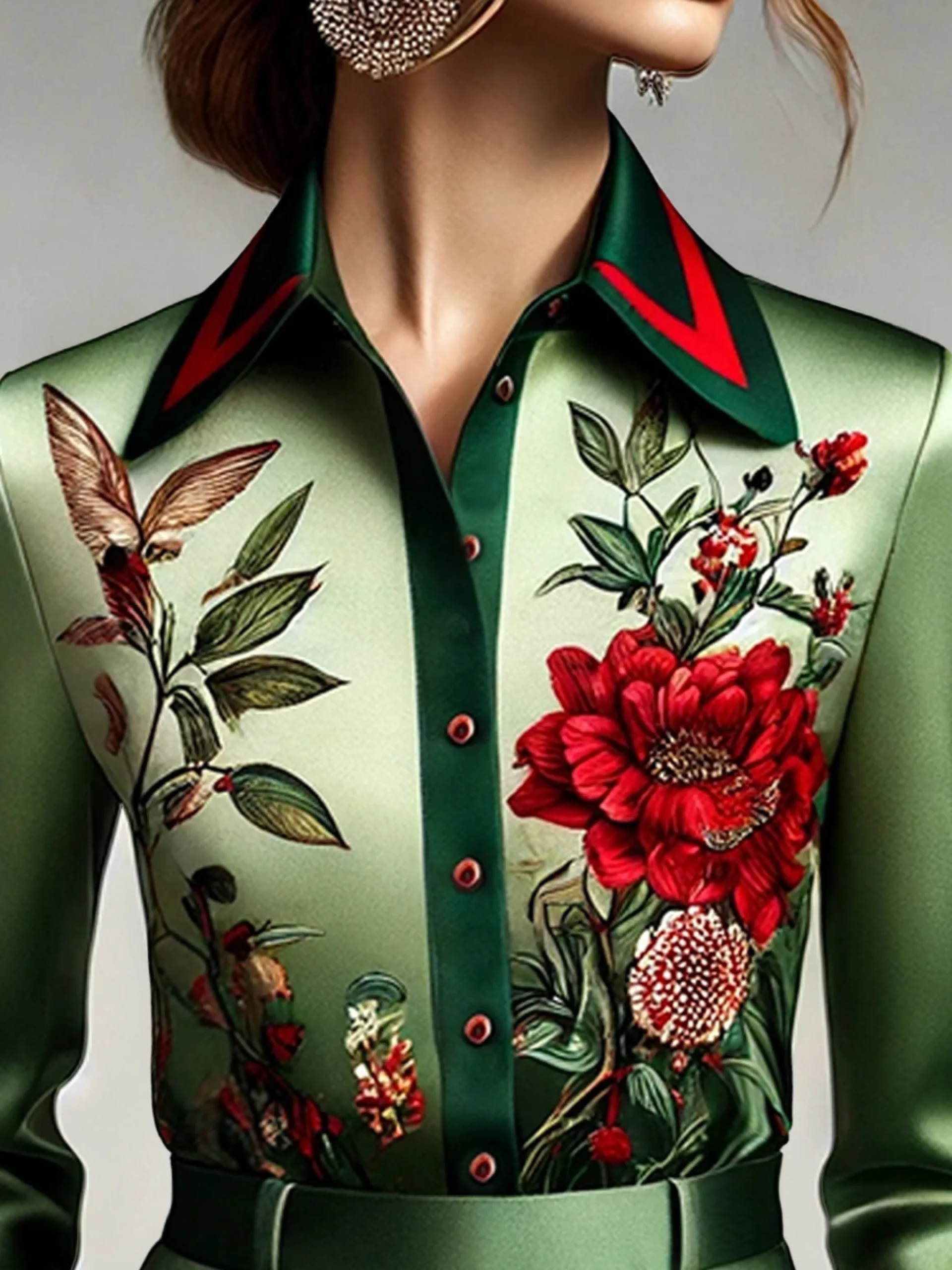 Satin Urban Floral Shirt