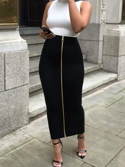 Stylewe Women Urban Natural Bodycon Maxi Skirt Slim Fit Daily Spring Fall