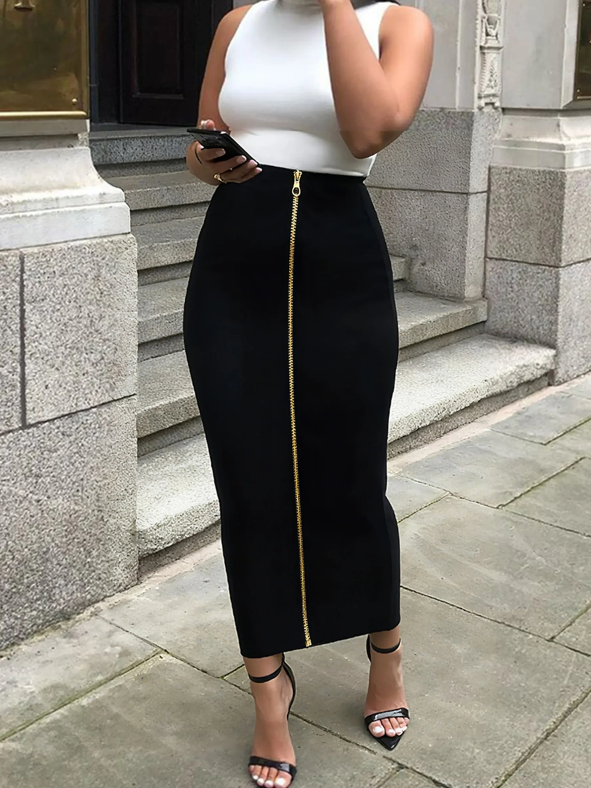 Stylewe Women Urban Natural Bodycon Maxi Skirt Slim Fit Daily Spring Fall