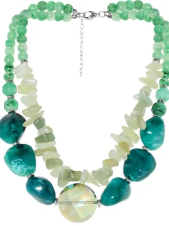 Tie-Style Resin Bead Necklace — Statement Choker
