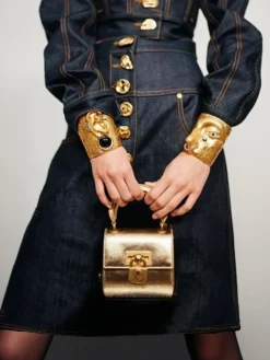 Urban Buttoned Plain Knee Length Denim Skirt