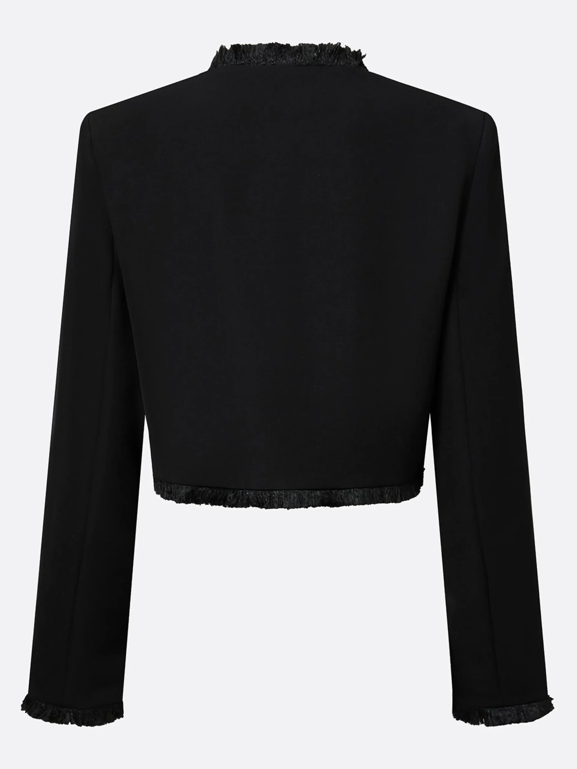 Urban Buttoned Tassel Plain Crew Neck Jacket