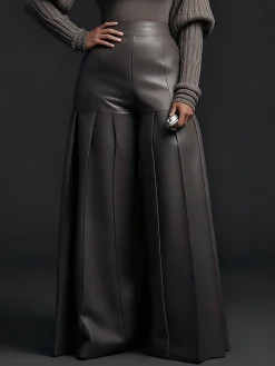 Urban Classic Wide-Leg Faux Leather Pants