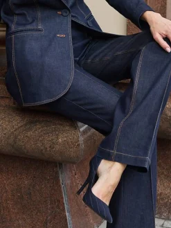 Urban Color Block Denim Straight Jeans