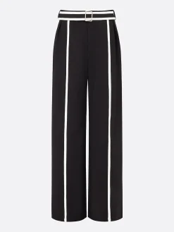 Urban Color-Block Piping Straight-Leg Pants