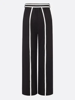 Urban Color-Block Piping Straight-Leg Pants