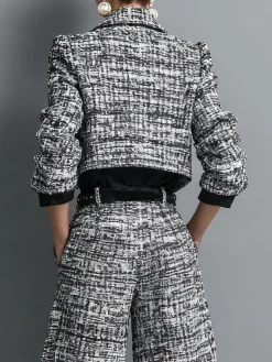 Urban Color Block Shawl Collar Jacket