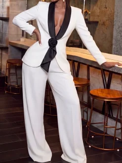 Urban Color Block Shawl Collar Blazer
