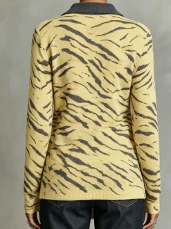 Urban Color Block Shirt Collar Sweater