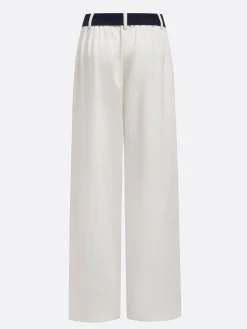 Urban Color Block Straight Pants With Belt