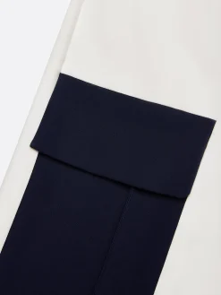 Urban Color Block Straight Pants With Belt
