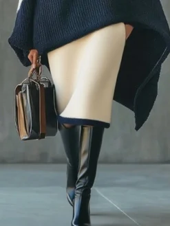 Urban Color Block Sweater Skirt
