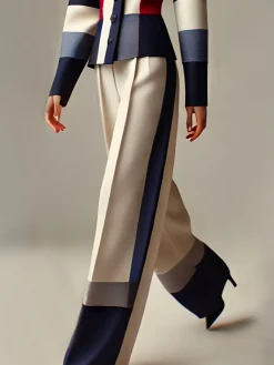 Urban Color Block Wide Leg Pants