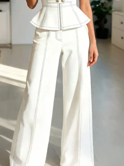 Urban Color Block Wide Leg Pants