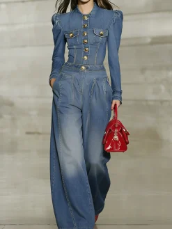 Urban Denim Plain Wide Leg Jeans