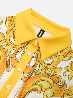 Urban Ethnic Print Tailored Midi Shirt Dress With Belt