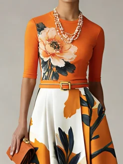 Urban Floral Crew Neck T-shirt