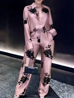 Urban Floral Printing Fashion Straight Pants