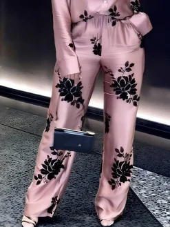 Urban Floral Printing Fashion Straight Pants
