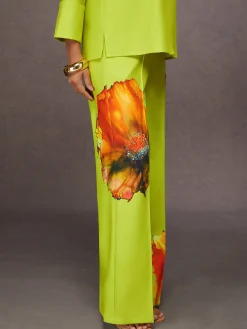 Urban Floral Printing Straight Pants