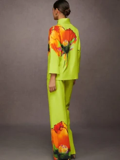 Urban Floral Printing Straight Pants