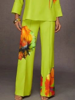 Urban Floral Printing Straight Pants