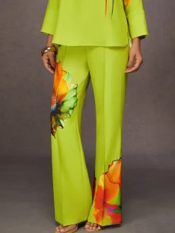 Urban Floral Printing Straight Pants