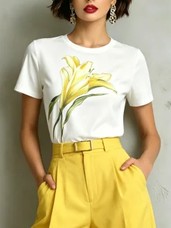 Urban Floral Printing T-shirt