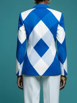 Urban Geometric Lapel Collar Blazer