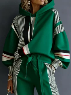 Urban Geometric Relaxed Fit Hoodie