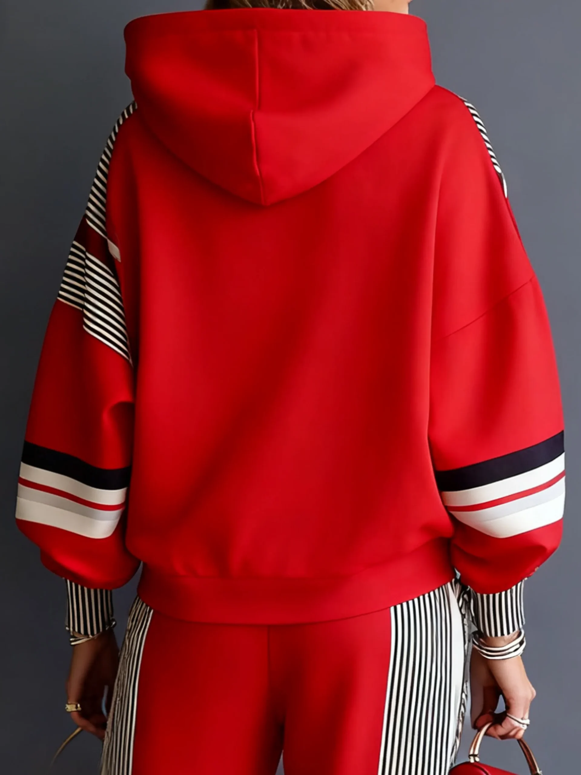 Urban Geometric Relaxed Fit Hoodie