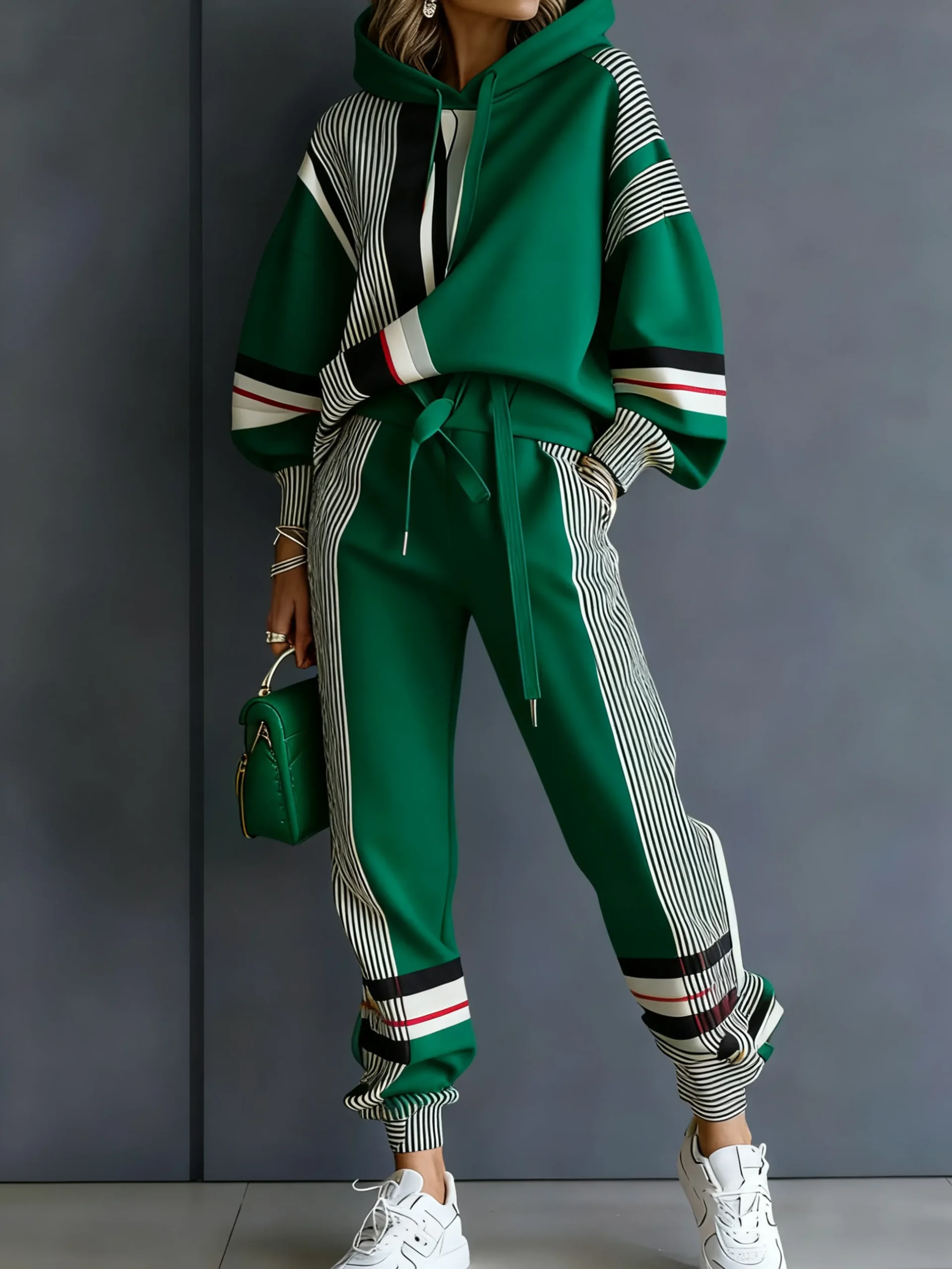 Urban Geometric Relaxed Fit Hoodie