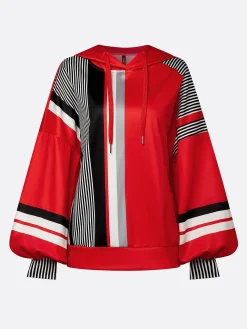 Urban Geometric Relaxed Fit Hoodie