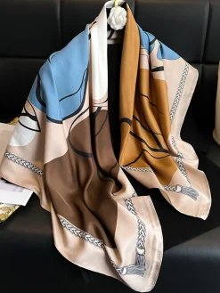 Urban Geometric Silk Scarf