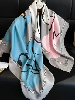 Urban Geometric Silk Scarf