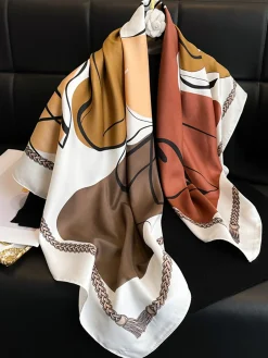 Urban Geometric Silk Scarf