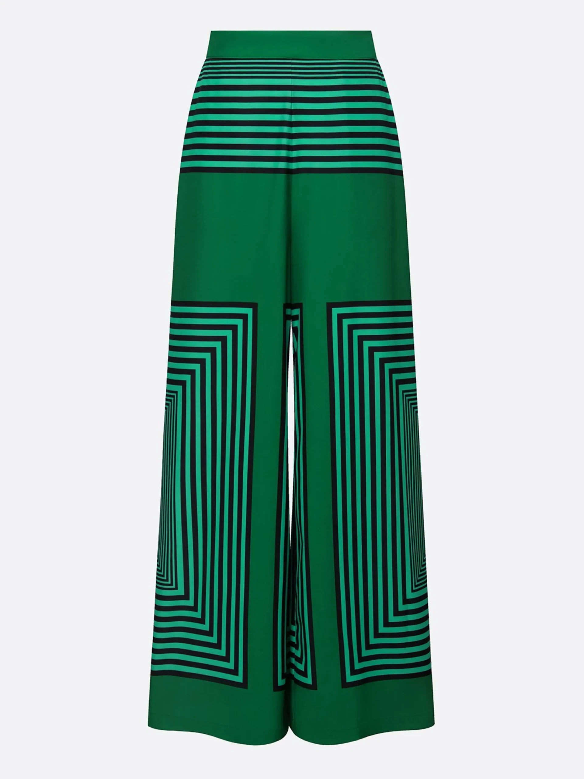 Urban Geometric Stripe Wide Leg Pants High Waist Flowy Office Trousers