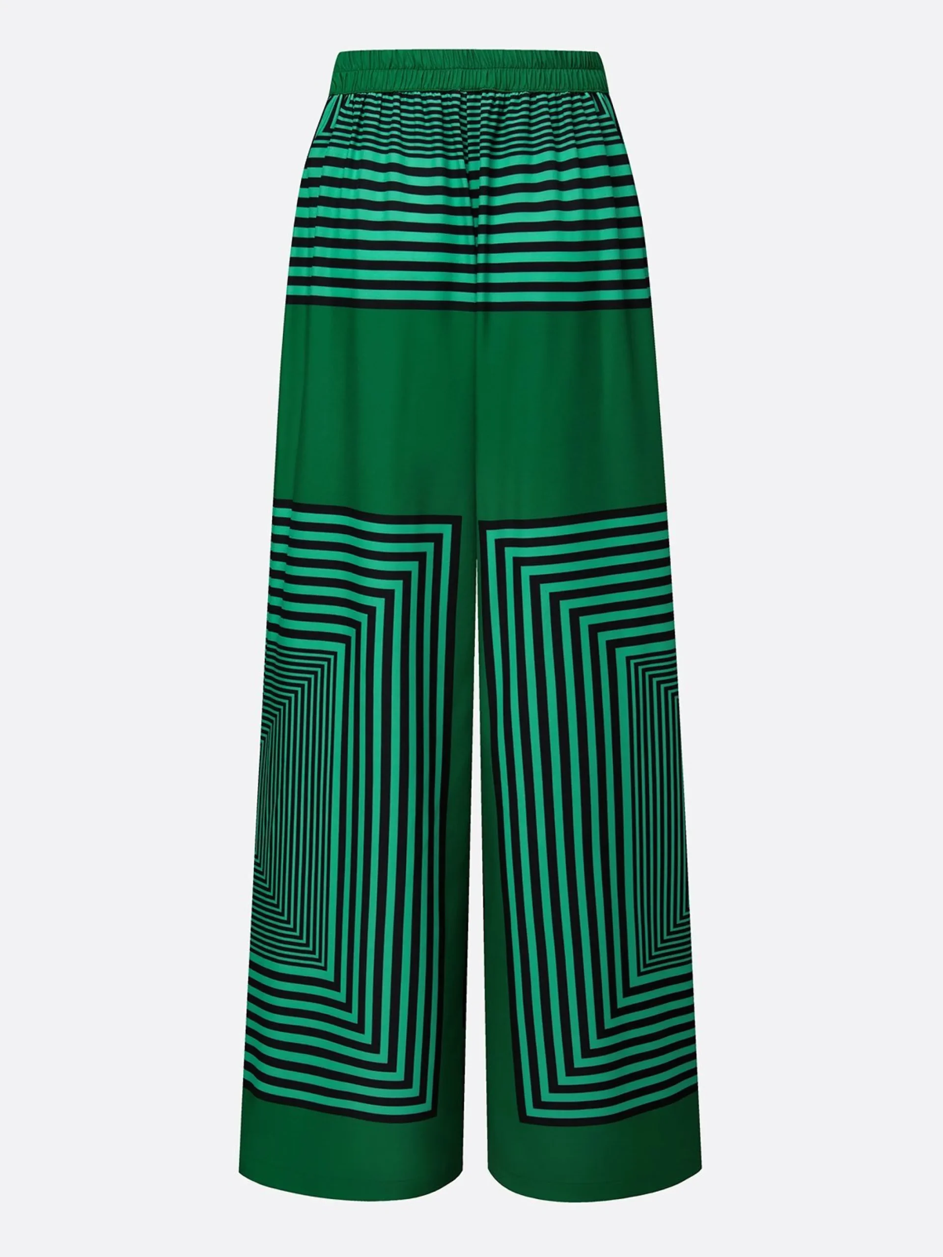 Urban Geometric Stripe Wide Leg Pants High Waist Flowy Office Trousers