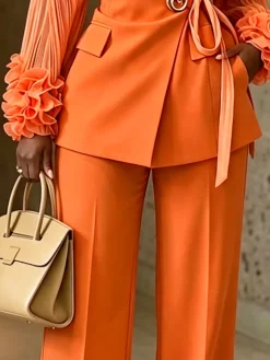 Urban Geometric Wide Leg Pants