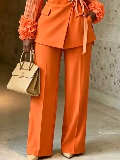 Urban Geometric Wide Leg Pants