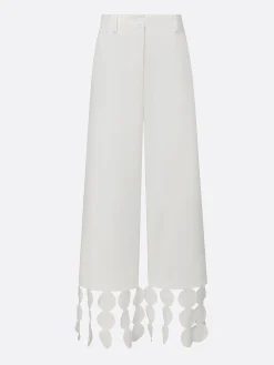 Urban High Waisted Wide Leg Pants Circle Applique Party Trousers