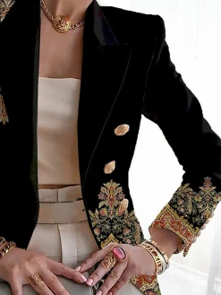 Urban Lapel Collar Floral Print Regular Fit Blazer