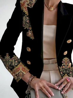 Urban Lapel Collar Floral Print Regular Fit Blazer