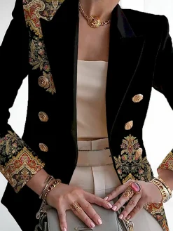 Urban Lapel Collar Floral Print Regular Fit Blazer